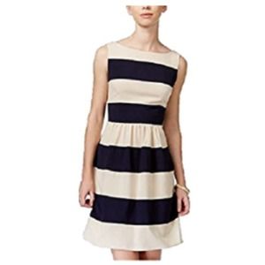B. Darlin Fit & Flare Navy Striped Dress 7/8